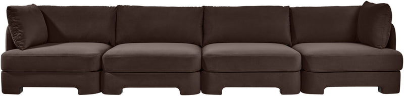 Hammond - Velvet Performance Fabric Upholstered 4 Piece Sofa