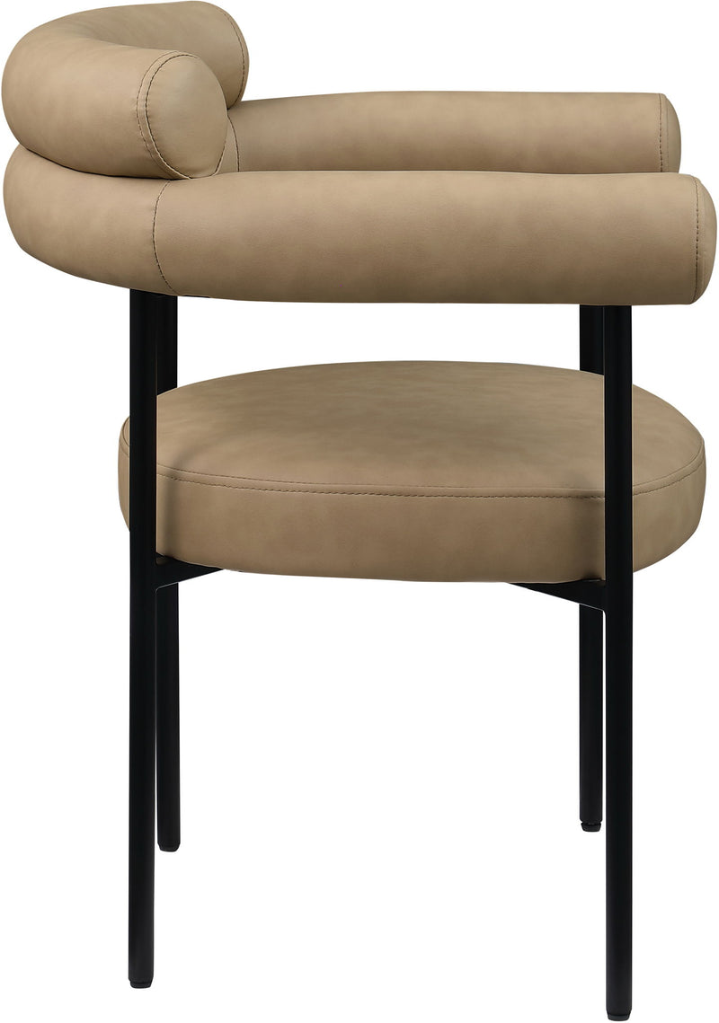 Blake Tan Vegan Leather Upholstered Dining Chair