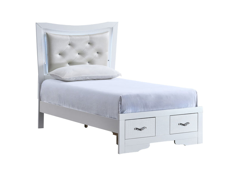 Glory Furniture - Lorana - Storage Bed With Upholstered Headboard