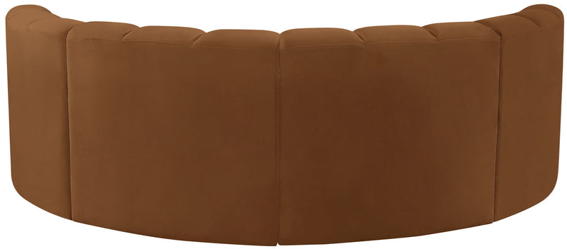 Arc 88" Saddle Velvet Upholstered 4pc. Modular Sectional
