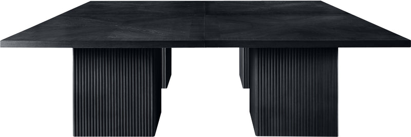 Belinda 108" Black Solid Wood and Oak Veneer Modular Dining Table