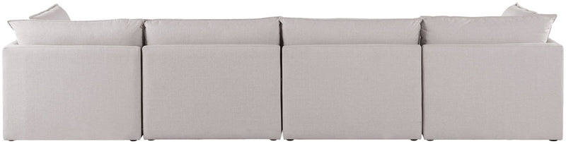 Mackenzie 160" Linen Textured Fabric Upholstered 4pc. Modular Sofa