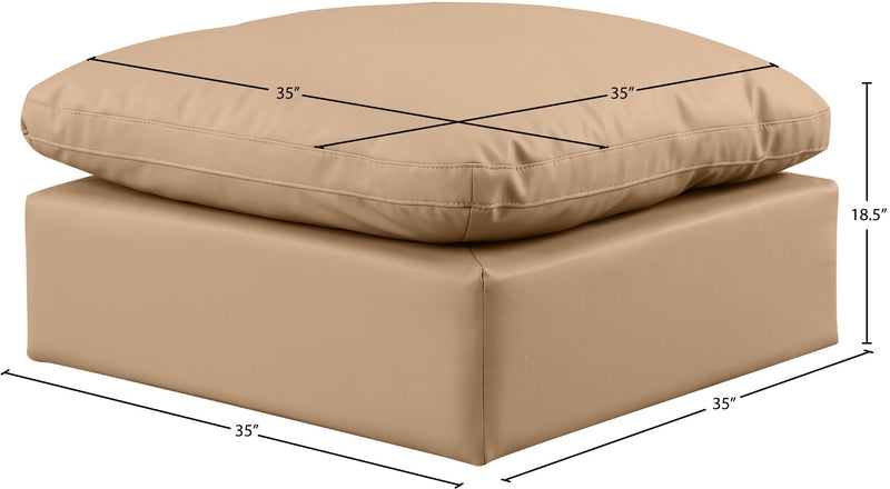 Indulge Tan Vegan Leather Upholstered Modular Ottoman