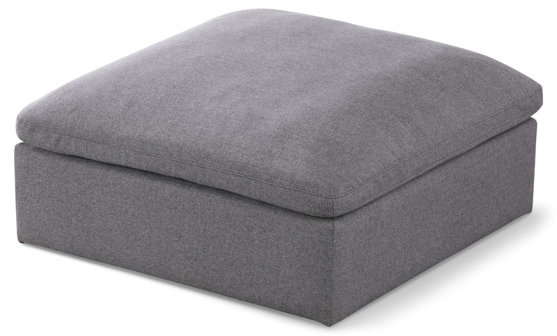 Serene Deluxe Comfort Linen Textured Fabric Upholstered Modular Ottoman