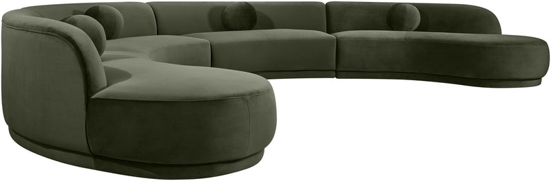 Avra - 189" Velvet Performance Fabric Upholstered Sectional