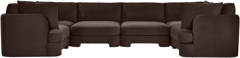 Hammond - Velvet Performance Fabric Upholstered 6 Piece U-Shaped Sectional