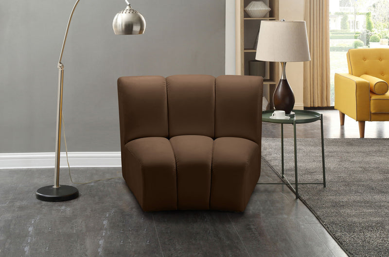 Infinity Brown Velvet Upholstered Modular Chair