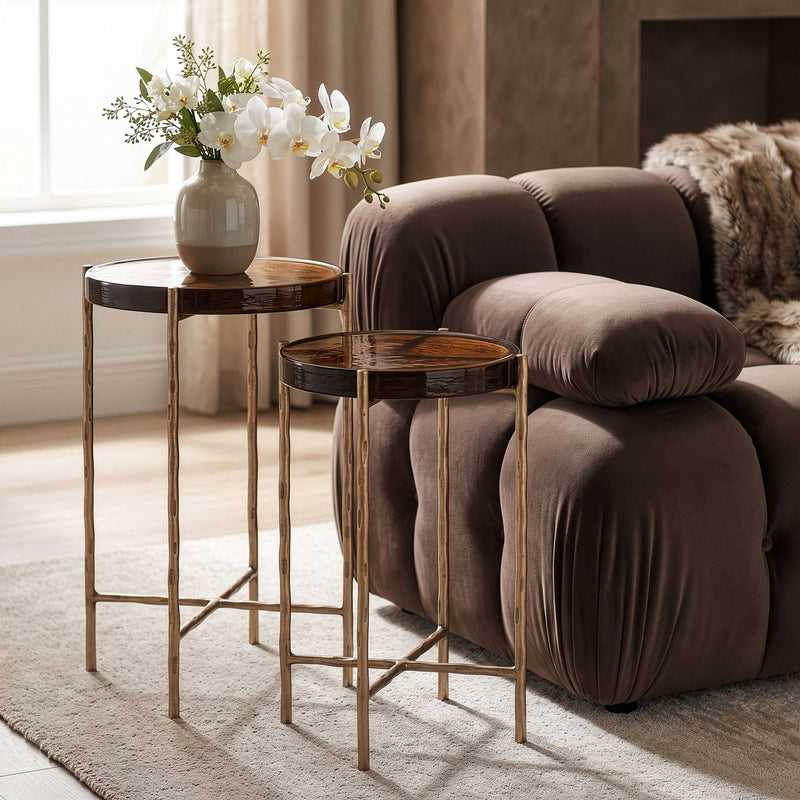 Vetra - Iron Base Bunching End Table - Brass