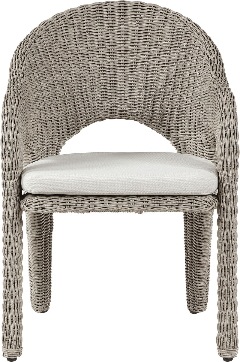 Seacrest - Olefin Water Resistant Fabric And Wicker Outdoor Patio Dining Chair