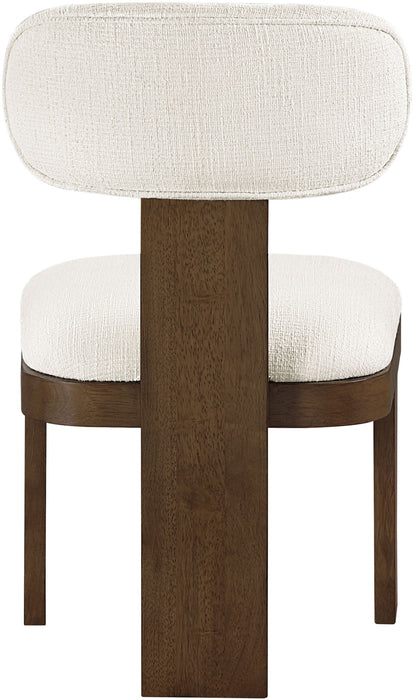 Timbra - Linen Textured Fabric Upholstered Dining Chair (Set of 2) - Walnut Base