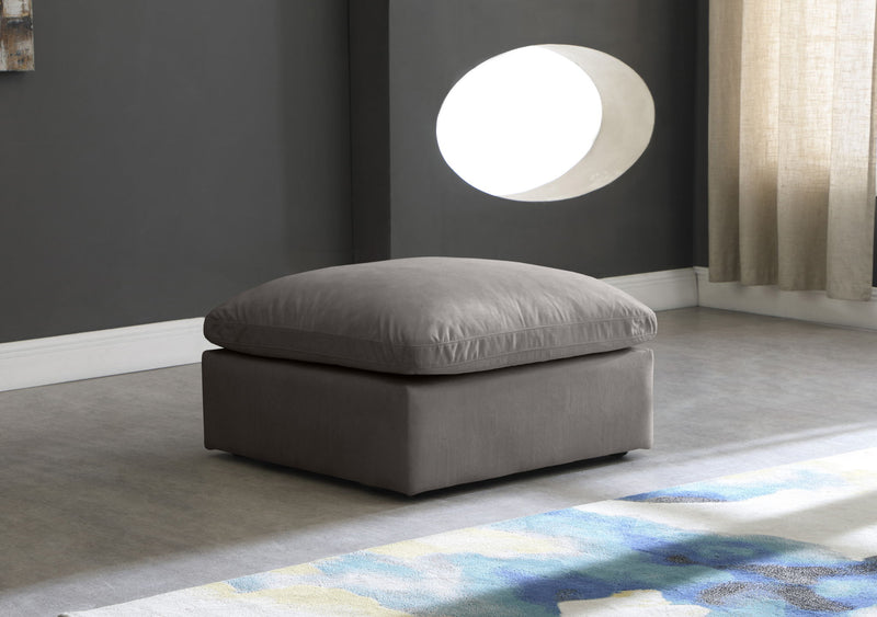 Plush Standard Comfort Velvet Upholstered Modular Ottoman