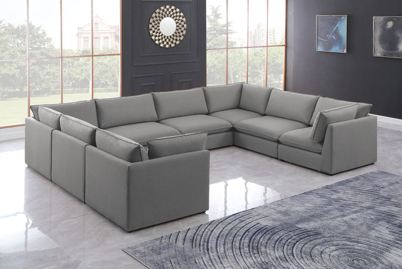 Mackenzie Linen Textured Fabric Upholstered Modular Sectional