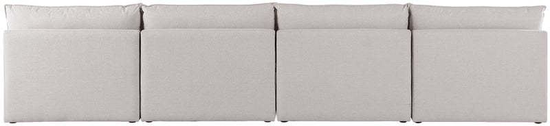 Mackenzie 160" Linen Textured Fabric Upholstered 4pc. Armless Modular Sofa
