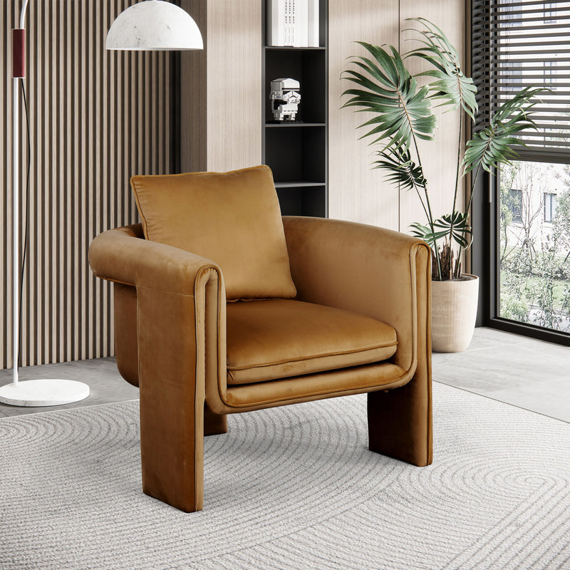 Sloan Saddle Velvet Upholstered Accent Chair