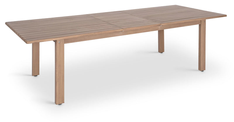 Newport 86.75" / 108" Natural Acacia Wood Outdoor Patio Dining Table