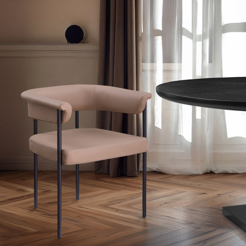Malin Tan Vegan Leather Upholstered Dining Chair