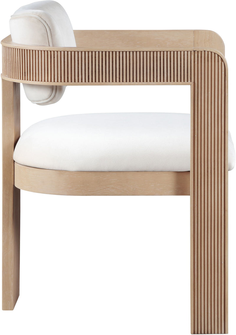 Sacha - Velvet Dining Chair With Natural Base (Set of 2)