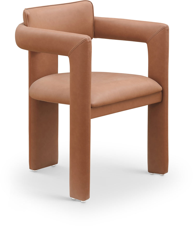 Brenda Cognac Vegan Leather Upholstered Dining Chair