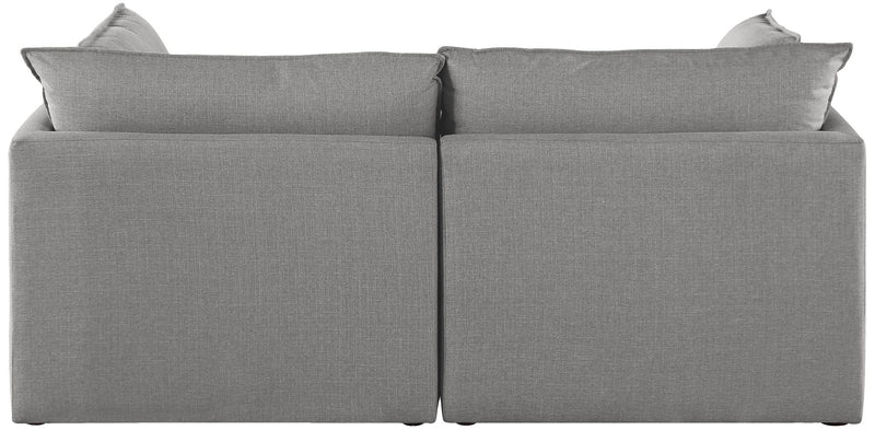 Mackenzie 80" Linen Textured Fabric Upholstered 2pc. Modular Loveseat