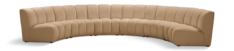 Infinity 174" Camel Velvet Upholstered 6pc. Modular Sectional