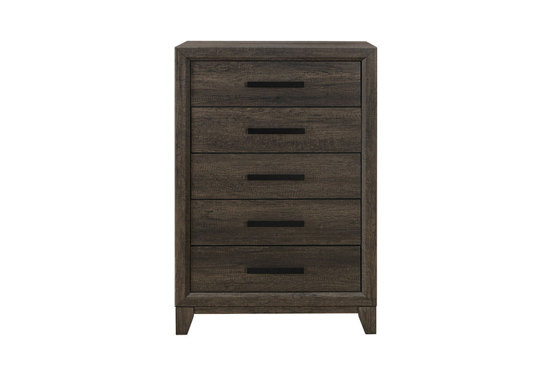 Harmony - 5 Piece Queen Bedroom Set (Bed, Dresser & Mirror, Nightstand, Chest) - Dark Brown