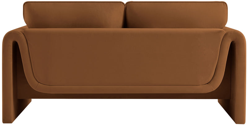 Sloan 64" Saddle Velvet Upholstered Loveseat