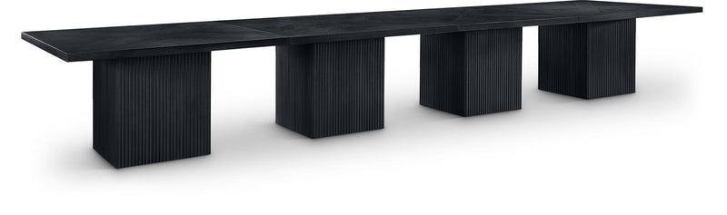 Belinda 54" Black Solid Wood and Oak Veneer Modular Dining Table