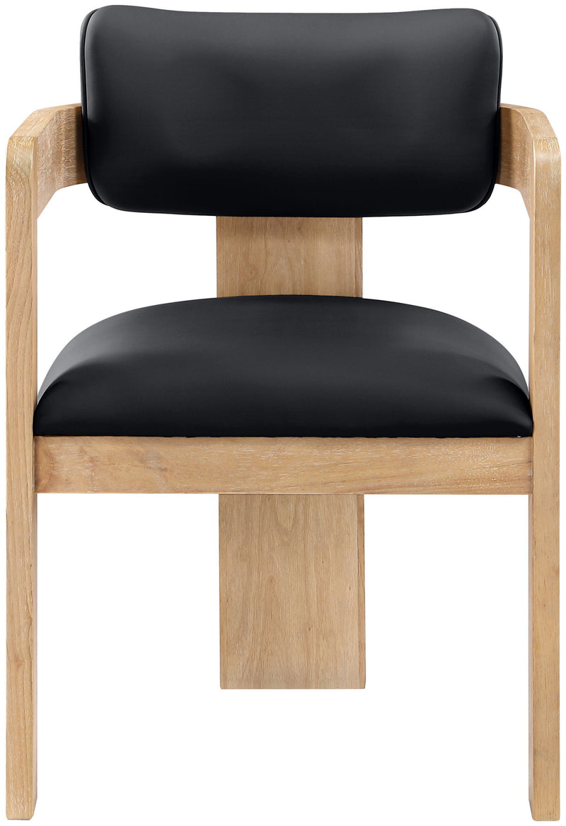 Sacha - Vegan Leather Upholstered Dining Chair With Natural Base (Set of 2)