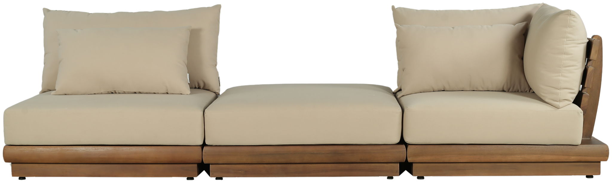 Mirella - 3 Piece Water Resistant Fabric Upholstered Outdoor Patio Modular Sofa