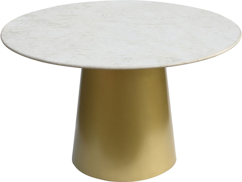 Sorrento 50" Gold Marble Top And Metal Base Dining Table