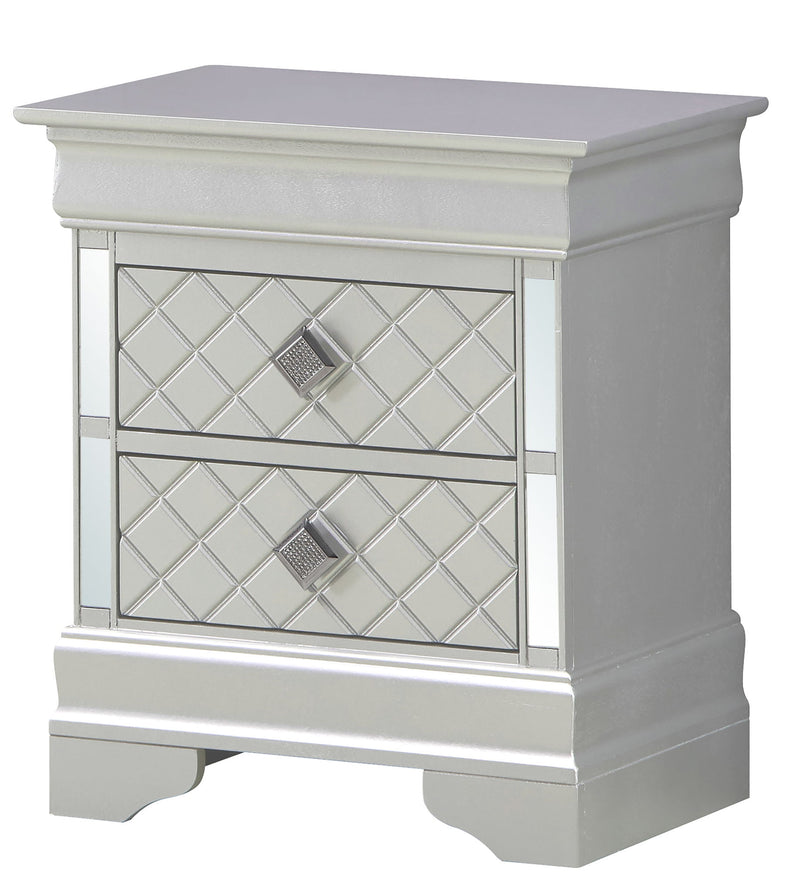 Verona - 24" Nightstand - Silver Champagne
