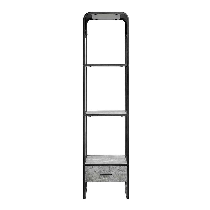Raziela - TV Stand Side Pier - Concrete Gray & Black