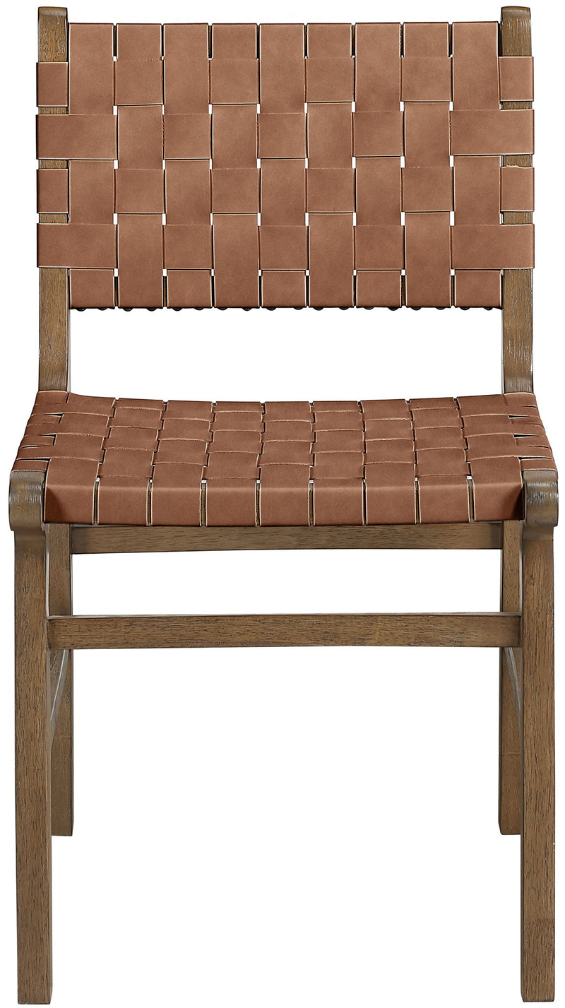 Entwine - Vegan Leather Upholstered Dining Chair - Painted Brown