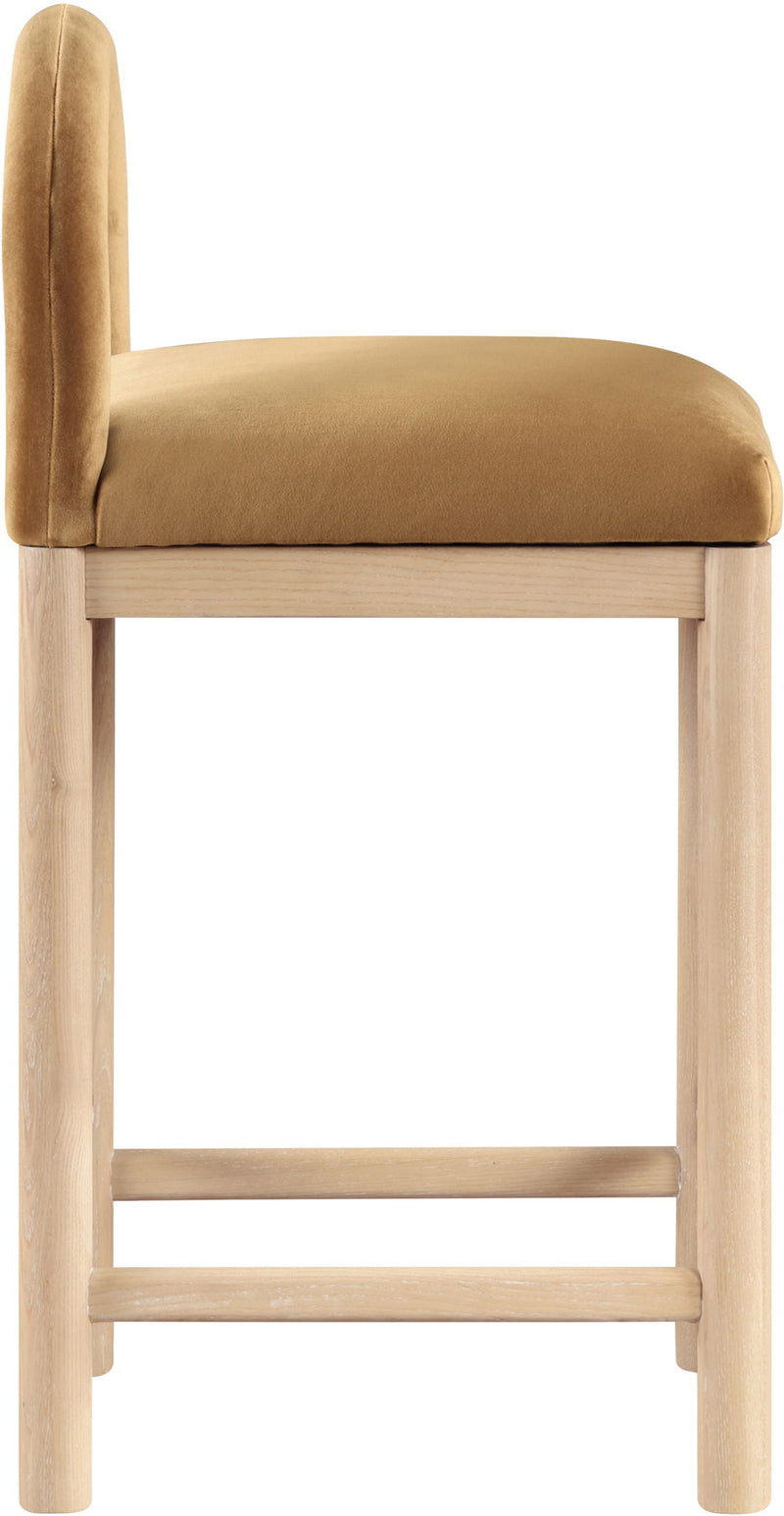Conrad Saddle Velvet Upholstered Counter Stool