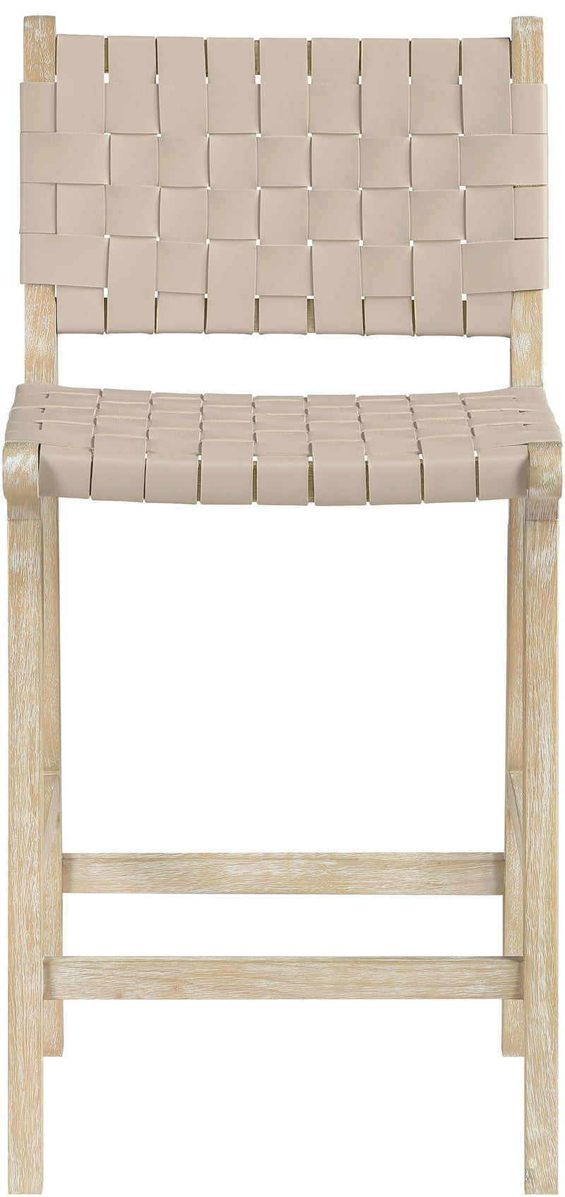 Entwine - Vegan Leather Upholstered Counter Stool - Painted Natural