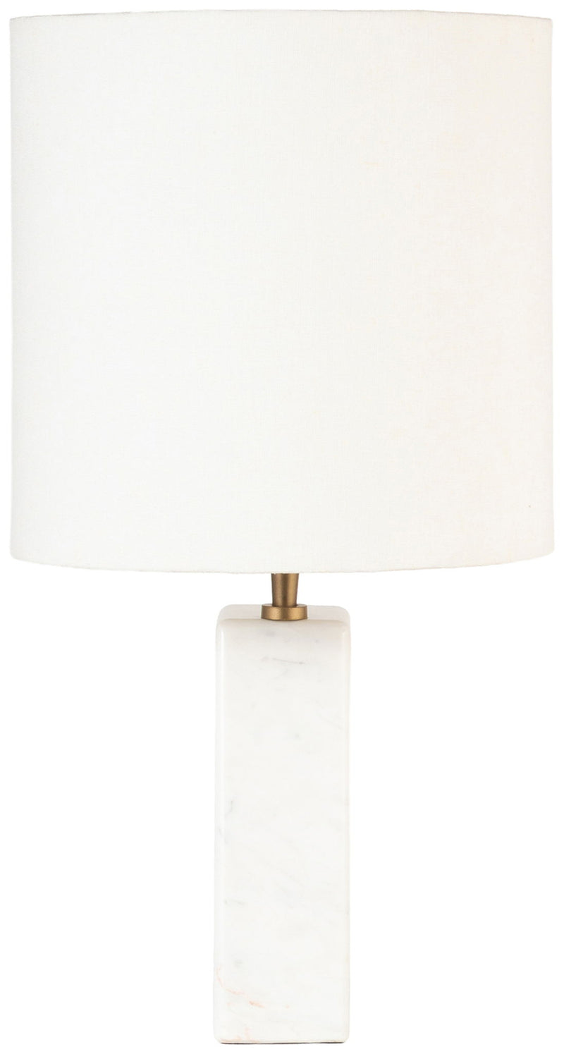 Vellum - Genuine Marble Base And Linen Textured Fabric Shade Table Lamp