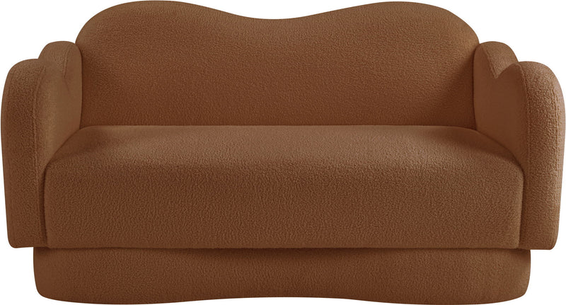 Bloom 58" Saddle Teddy Fabric Upholstered Loveseat