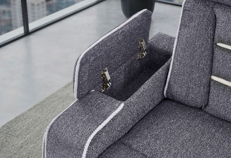 U1895 - P2 Reclining Sofa With IS And LED - Dark Gray