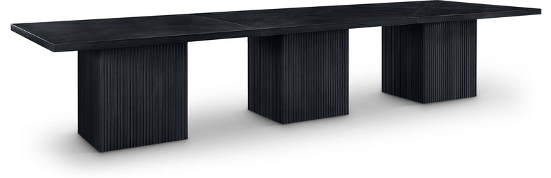 Belinda 54" Black Solid Wood and Oak Veneer Modular Dining Table