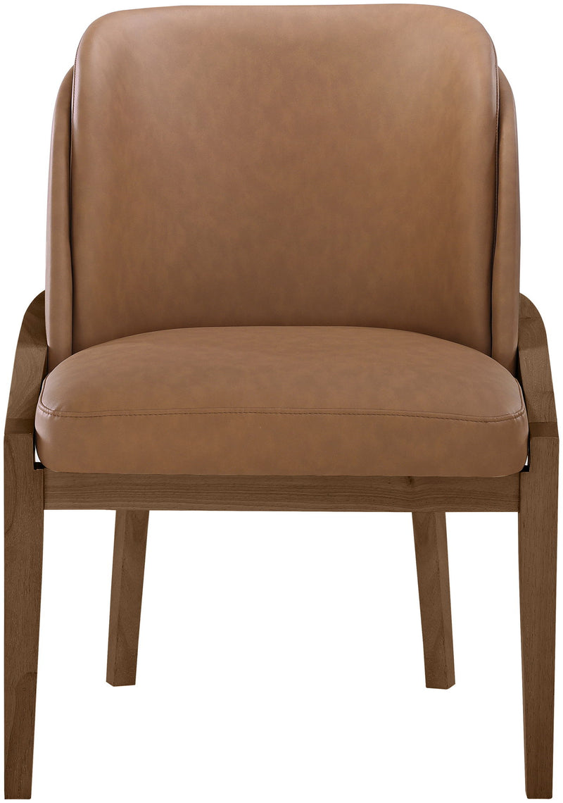 Navo Brown Vegan Leather Upholstered Dining Chair