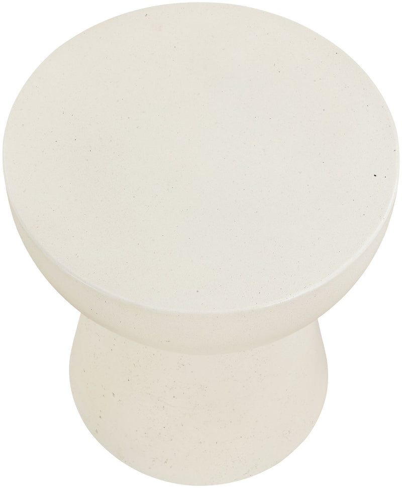 Avaya Cream Concrete And Fiberglass Indoor / Outdoor End Table