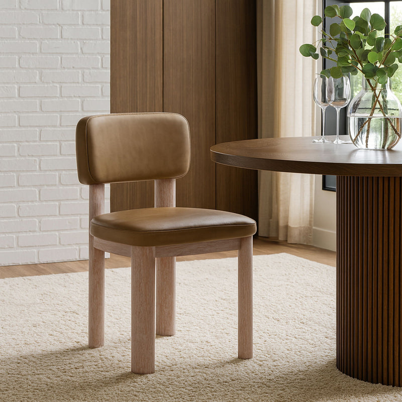 Paloma Tan Vegan Leather Upholstered Dining Chair