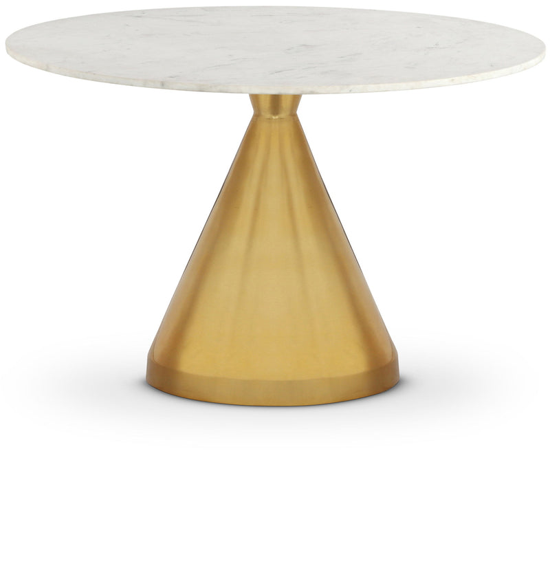 Emery 48" White Marble Top And Steel Base Dining Table