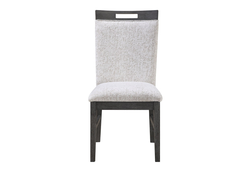 D4238 - 7 Piece Dining Room Set (Dining Table And 6 Dining Chairs) - Clear / Dark Brown / Light Gray