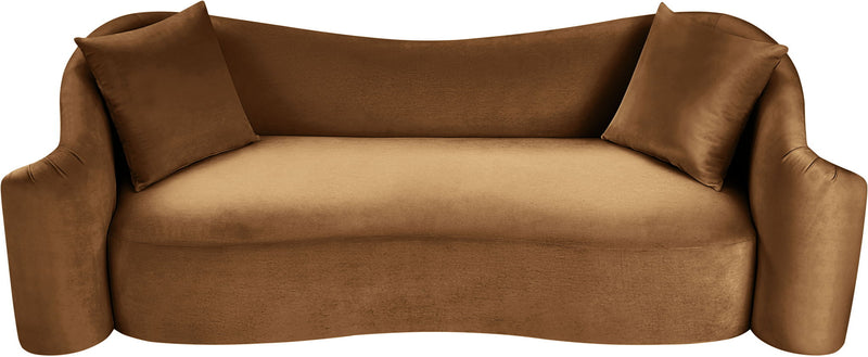 Destin 91" Saddle Velvet Upholstered Sofa