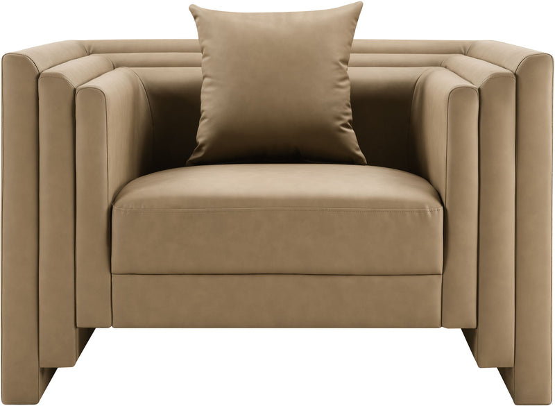 Everett Tan Vegan Leather Upholstered Chair