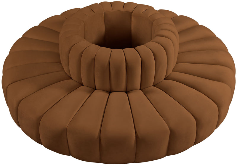 Arc 90" Saddle Velvet Upholstered 8pc. Modular Sectional