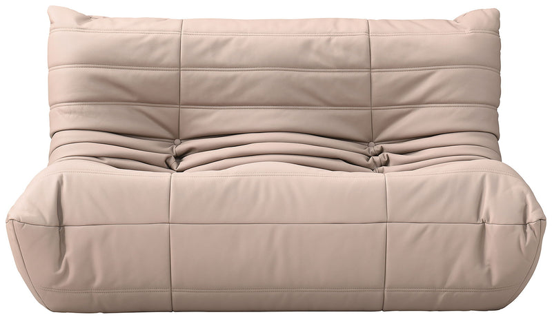 Relax 54.75" Tan Vegan Leather Upholstered Loveseat