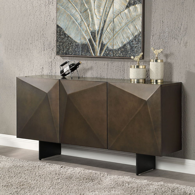 Malika - Ceramic Top Server - Copper Cross Brushed