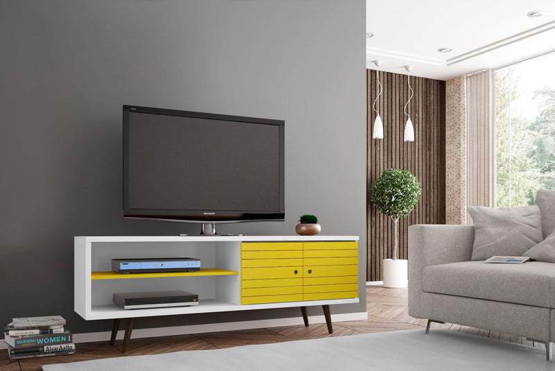 Manhattan Liberty - 63" TV Stand With White Frame